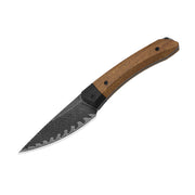 Kizer Momo Fix 3 Brown & Black Mkuruti Wood & G10 (3.2" Acid-Washed & Stonewashed Takefu VG-10 Damascus) Fixed Blade Knife [1124A1] - product view 5