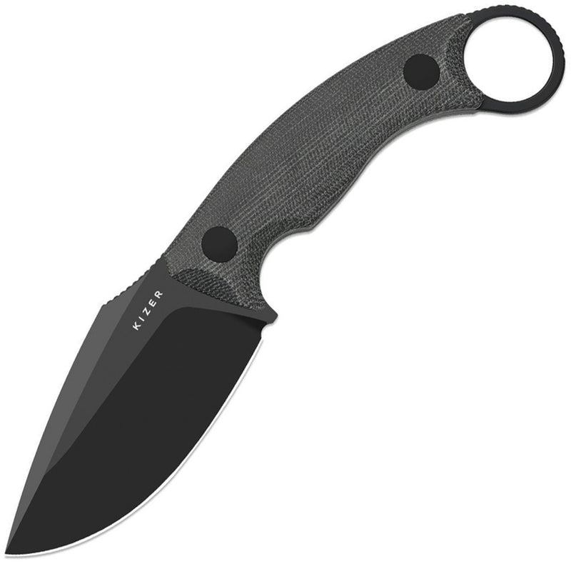 Kizer Cabox II Black Micarta (3.59" Black PVD Coating AEB-L) Fixed Blade Knife [1128A1] - product view 1