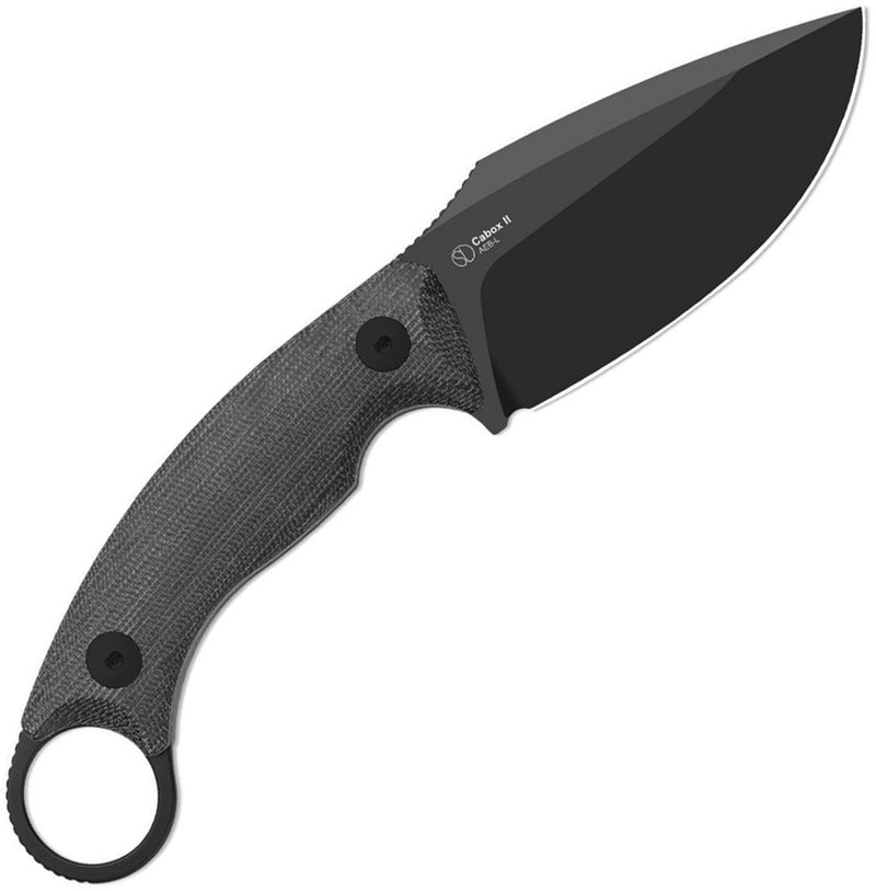 Kizer Cabox II Black Micarta (3.59" Black PVD Coating AEB-L) Fixed Blade Knife [1128A1] - product view 2