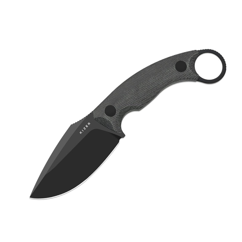 Kizer Cabox II Black Micarta (3.59" Black PVD Coating AEB-L) Fixed Blade Knife [1128A1] - product view 4