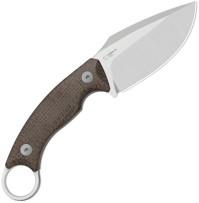 Kizer Cabox II Brown Micarta (3.59" Satin AEB-L) Fixed Blade Knife [1128A2] - product view 2
