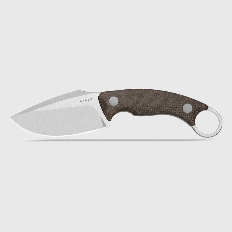 Kizer Cabox II Brown Micarta (3.59" Satin AEB-L) Fixed Blade Knife [1128A2] - product view 3