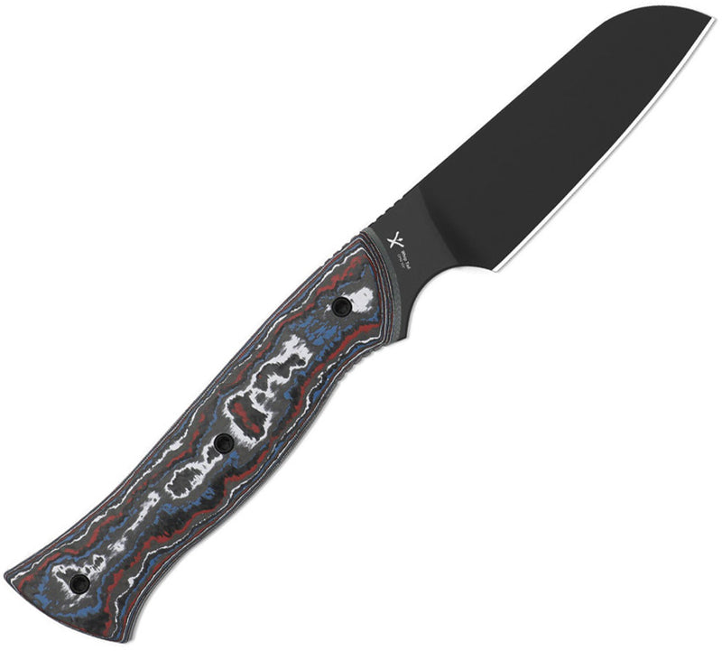 Kizer Whip Tail Multicolored FatCarbon Nebula & GID G10 (3.25" Black Coating CPM 10V) Fixed Blade Knife [1131A1] - product view 2