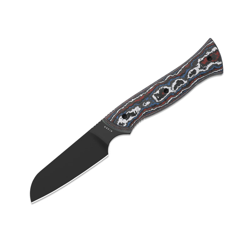 Kizer Whip Tail Multicolored FatCarbon Nebula & GID G10 (3.25" Black Coating CPM 10V) Fixed Blade Knife [1131A1] - product view 4