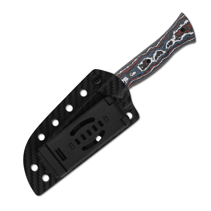 Kizer Whip Tail Multicolored FatCarbon Nebula & GID G10 (3.25" Black Coating CPM 10V) Fixed Blade Knife [1131A1] - product view 6