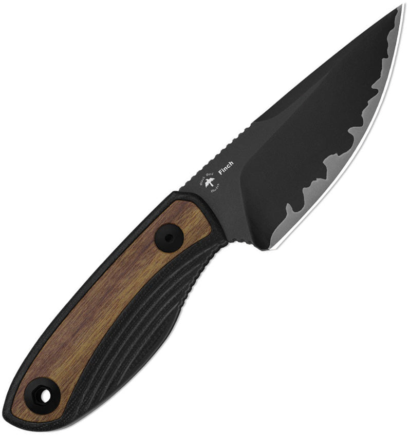 Kizer Finch Black & Brown Black G10 & Mkuruti Wood 3-layer Composite Steel Fixed Blade Knife [1134A1] - product view 3