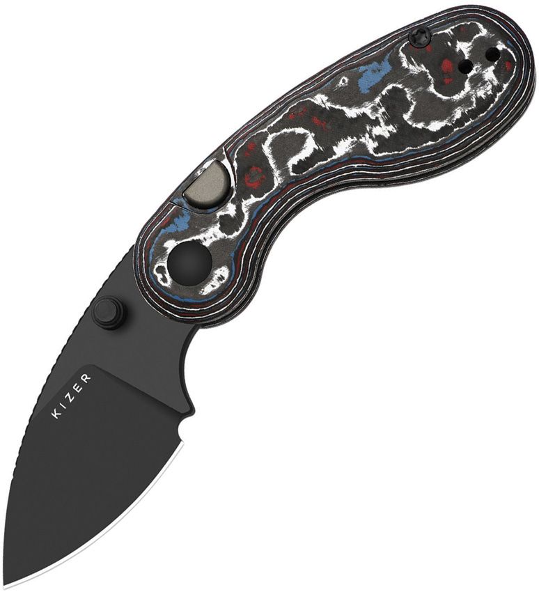 Kizer Microbe Button Linerlock CF Folding Knife [KI2742A2]