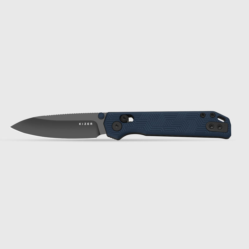 Kizer Begleiter 2.9 Blue Aluminum (2.97" Matte DLC Ultra S35VN) Folding Knife [KI3458.2CDA1] - product view 4