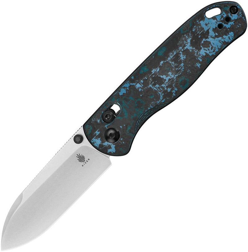 Kizer Drop Bear Clutch Lock CF Folding Knife [KI3619A2]