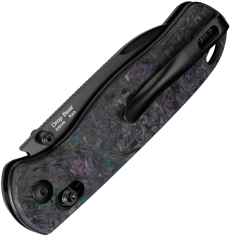 Kizer Drop Bear Black & Blue & Purple Fatcarbon (2.95" S35VN) Folding Knife [KI3619A4] - product view 2