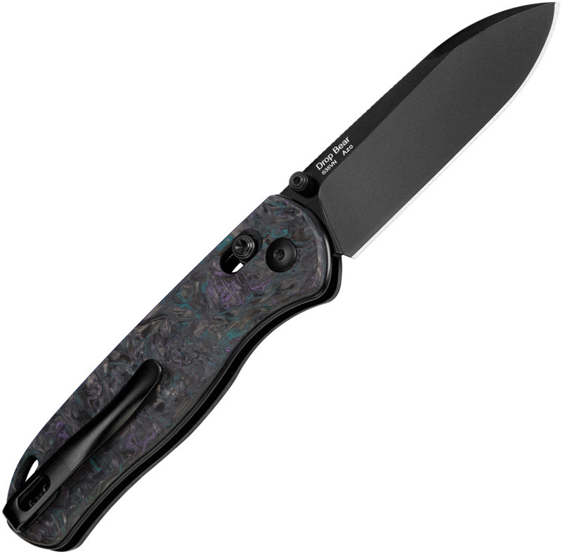 Kizer Drop Bear Black & Blue & Purple Fatcarbon (2.95" S35VN) Folding Knife [KI3619A4] - product view 3