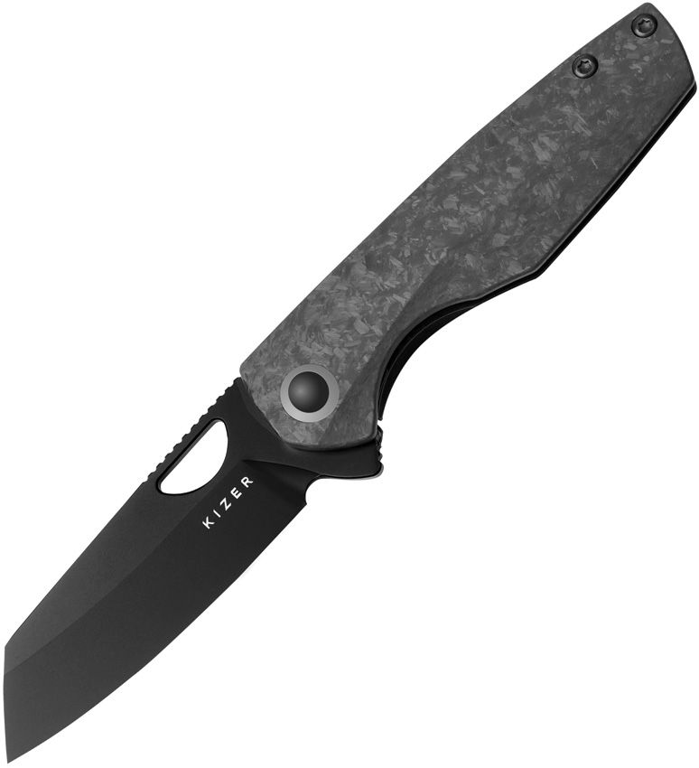 Kizer Sparrow Framelock Marble CF Folding Knife [KI3628A2]