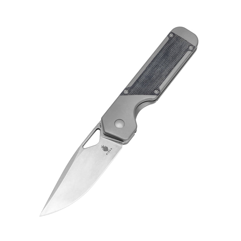 Kizer Militaw Black&Gray Titanium+Micarta (3.35" S35VN) Folding Knife [KI3634A1] - product view 6
