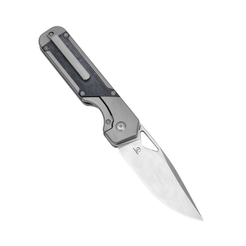 Kizer Militaw Black&Gray Titanium+Micarta (3.35" S35VN) Folding Knife [KI3634A1] - product view 7