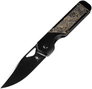 Kizer Militaw Black & Gold Titanium & Fatcarbon (3.36" S45VN) Folding Knife [KI3634A3] - product view 1