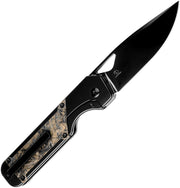 Kizer Militaw Black & Gold Titanium & Fatcarbon (3.36" S45VN) Folding Knife [KI3634A3] - product view 3