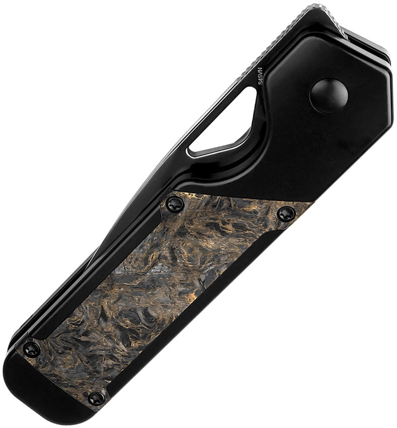 Kizer Militaw Black & Gold Titanium & Fatcarbon (3.36" S45VN) Folding Knife [KI3634A3] - product view 5