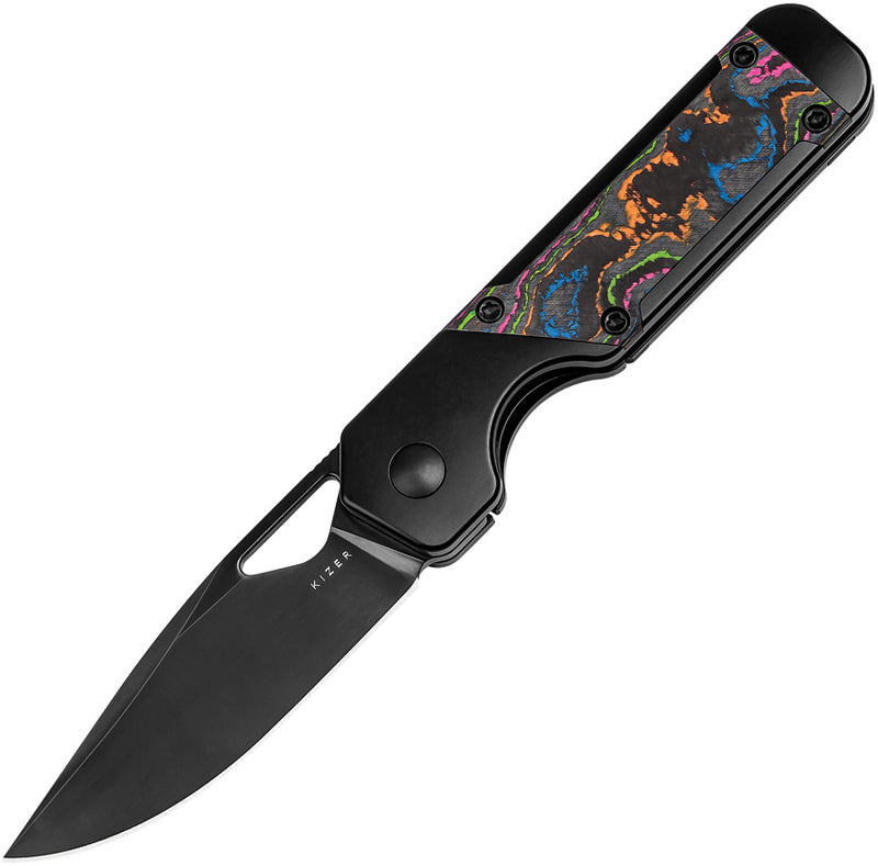 Kizer Mini Militaw multicolored Titanium+Camo Carbon 80'S (2.82" M390) Folding Knife [KI3634SA1] - product view 1