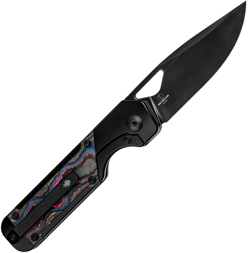 Kizer Mini Militaw multicolored Titanium+Camo Carbon 80'S (2.82" M390) Folding Knife [KI3634SA1] - product view 3