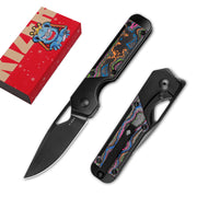 Kizer Mini Militaw multicolored Titanium+Camo Carbon 80'S (2.82" M390) Folding Knife [KI3634SA1] - product view 7