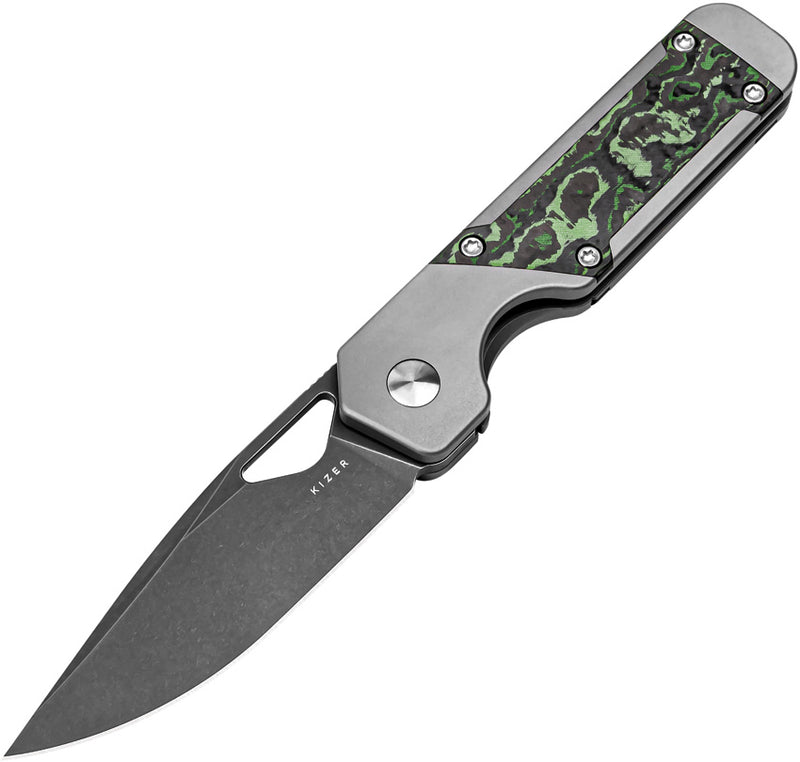 Kizer Mini Militaw multicolored Titanium+Jungle Wear (2.82" S45VN) Folding Knife [KI3634SA2] - product view 1