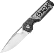 Kizer Mini Militaw Grey & Black Titanium+Carbon fiber (2.82" S45VN) Folding Knife [KI3634SA4] - product view 1