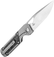 Kizer Mini Militaw Grey & Black Titanium+Carbon fiber (2.82" S45VN) Folding Knife [KI3634SA4] - product view 3