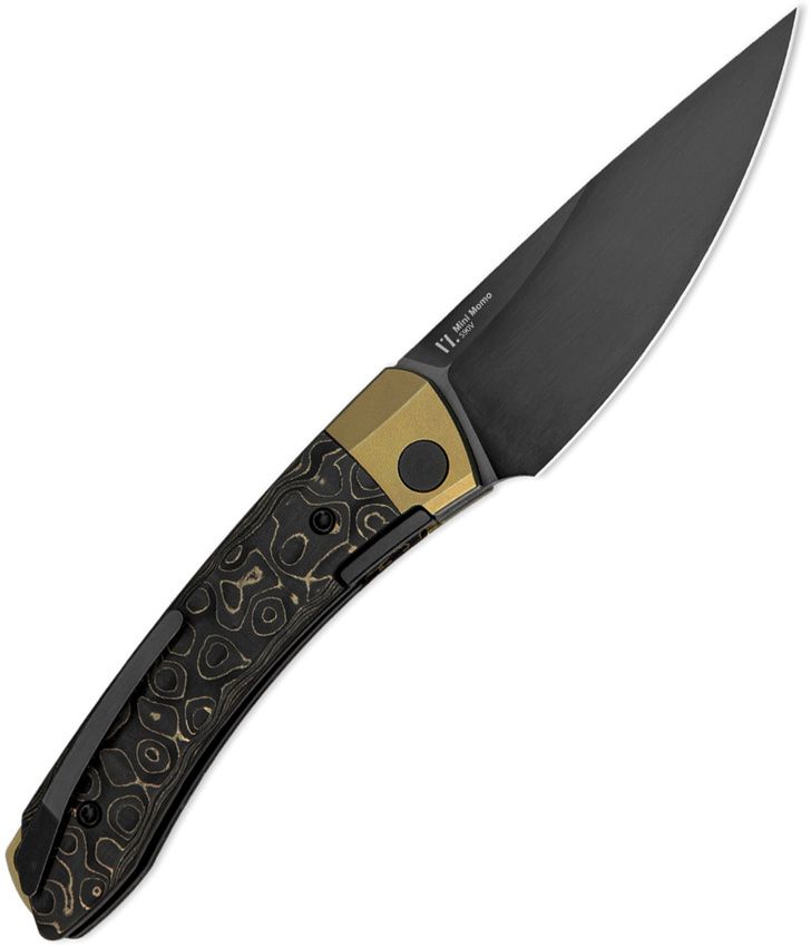 Kizer Mini MoMo Linerlock CF Gold Folding Knife [KI3663A3]