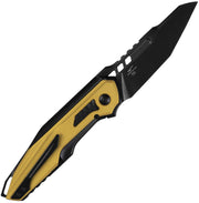 Kizer Zero Black & Yellow Titanium & Aluminum (3.22" Matte DLC Ultra S35VN) Folding Knife [KI3664A1] - product view 3