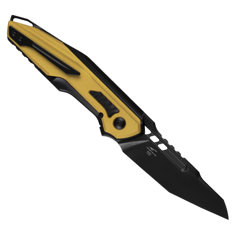 Kizer Zero Black & Yellow Titanium & Aluminum (3.22" Matte DLC Ultra S35VN) Folding Knife [KI3664A1] - product view 7