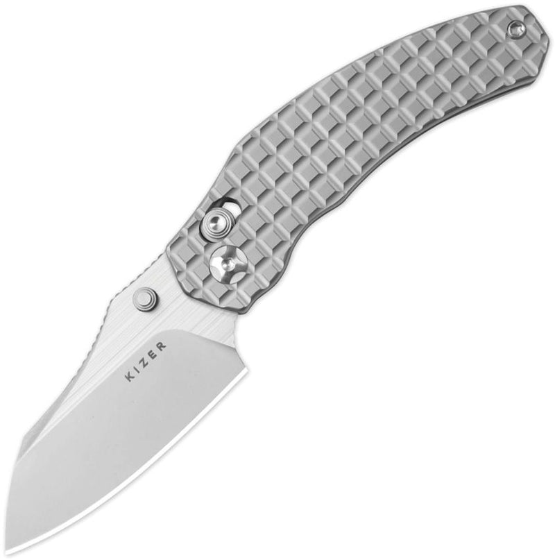 Kizer Mini Bulldog Clutch Lock Gray Folding Knife [KI3672SA2]