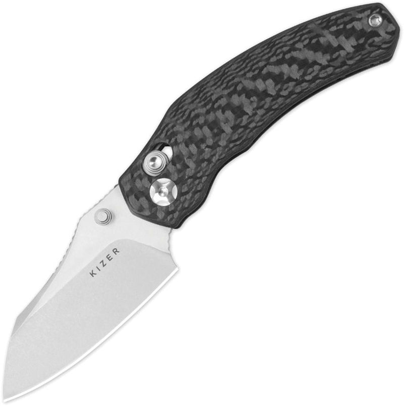 Kizer Mini Bulldog Clutch Lock CF Folding Knife [KI3672SA3]