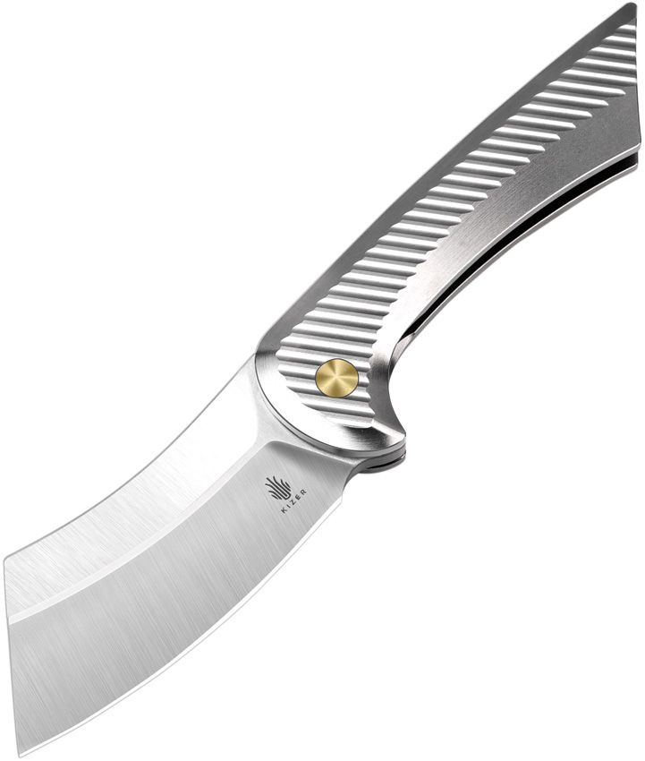 Kizer Dawn Framelock Silver Folding Knife [KI3673A2]