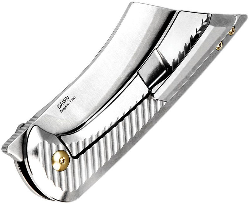 Kizer Dawn Framelock Silver Folding Knife [KI3673A2]
