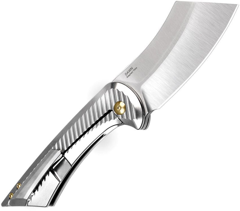 Kizer Dawn Framelock Silver Folding Knife [KI3673A2]
