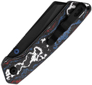 Kizer Madrac Black & White & Red & Blue Fat Carbon Nebula (3.05" Matte DLC Ultra S45VN) Folding Knife [KI3693A1] - product view 2