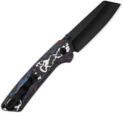 Kizer Madrac Black & White & Red & Blue Fat Carbon Nebula (3.05" Matte DLC Ultra S45VN) Folding Knife [KI3693A1] - product view 3