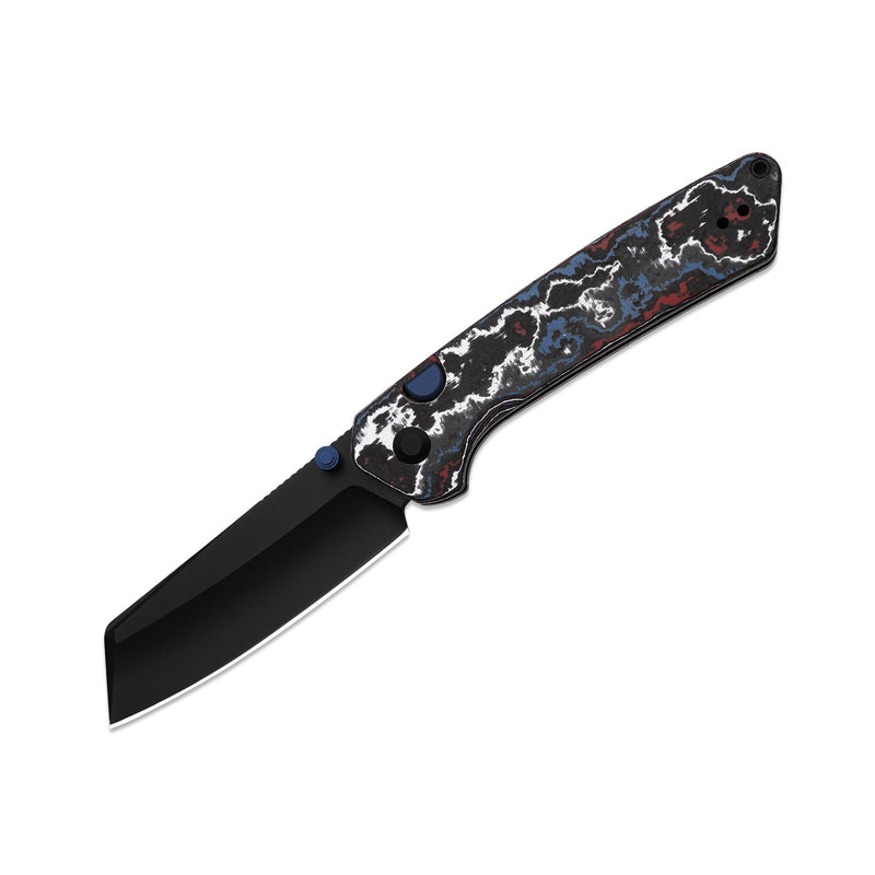 Kizer Madrac Black & White & Red & Blue Fat Carbon Nebula (3.05" Matte DLC Ultra S45VN) Folding Knife [KI3693A1] - product view 5