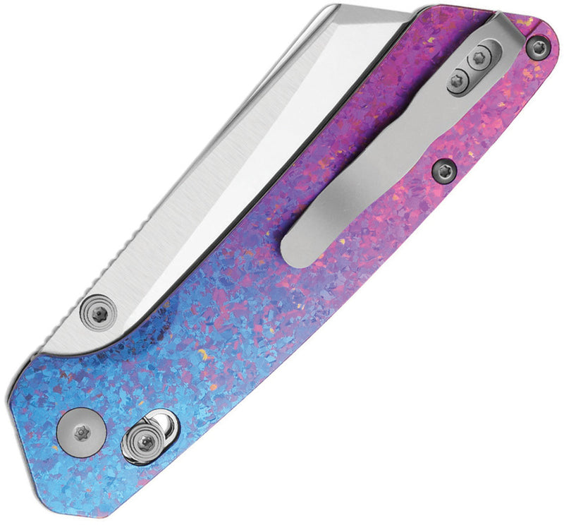 Kizer Madrac CL AirTi Blue & Purple Crystallized Titanium (3.06" Satin M390) Folding Knife [K3693ACS2] - product view 2