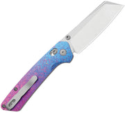 Kizer Madrac CL AirTi Blue & Purple Crystallized Titanium (3.06" Satin M390) Folding Knife [K3693ACS2] - product view 3