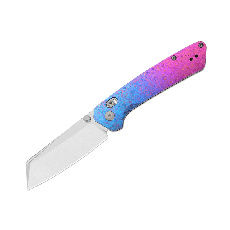 Kizer Madrac CL AirTi Blue & Purple Crystallized Titanium (3.06" Satin M390) Folding Knife [K3693ACS2] - product view 5