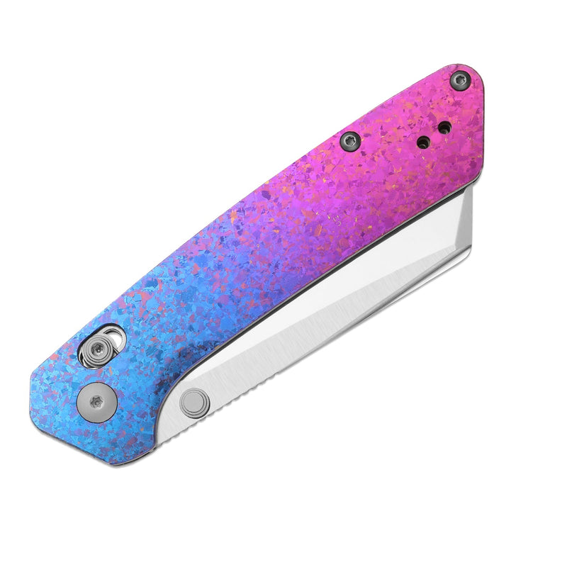 Kizer Madrac CL AirTi Blue & Purple Crystallized Titanium (3.06" Satin M390) Folding Knife [K3693ACS2] - product view 7