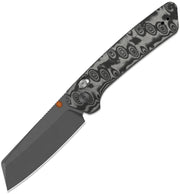 Kizer Madrac CL AirTi Black & Gray vortex pattern micarta (3.06" Gray PVD Coating & Stonewashed M390) Folding Knife [K3693ACS4] - product view 1