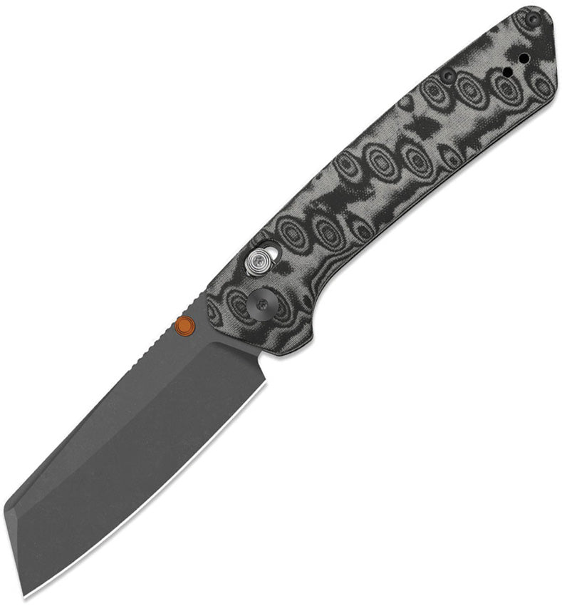 Kizer Madrac CL AirTi Black & Gray vortex pattern micarta (3.06" Gray PVD Coating & Stonewashed M390) Folding Knife [K3693ACS4] - product view 1