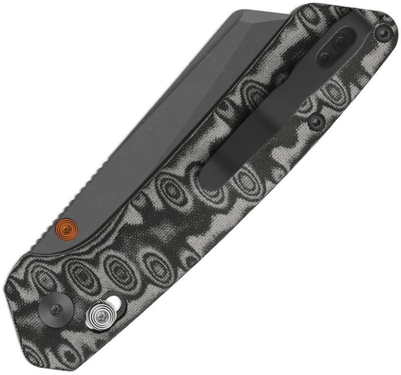Kizer Madrac CL AirTi Black & Gray vortex pattern micarta (3.06" Gray PVD Coating & Stonewashed M390) Folding Knife [K3693ACS4] - product view 2