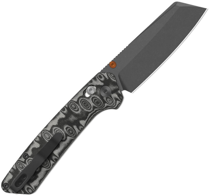 Kizer Madrac CL AirTi Black & Gray vortex pattern micarta (3.06" Gray PVD Coating & Stonewashed M390) Folding Knife [K3693ACS4] - product view 3