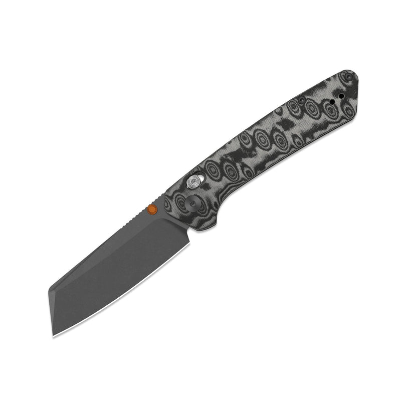 Kizer Madrac CL AirTi Black & Gray vortex pattern micarta (3.06" Gray PVD Coating & Stonewashed M390) Folding Knife [K3693ACS4] - product view 5