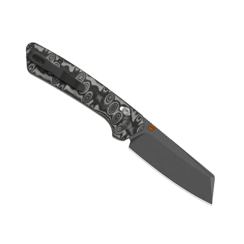 Kizer Madrac CL AirTi Black & Gray vortex pattern micarta (3.06" Gray PVD Coating & Stonewashed M390) Folding Knife [K3693ACS4] - product view 6