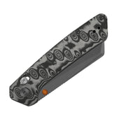 Kizer Madrac CL AirTi Black & Gray vortex pattern micarta (3.06" Gray PVD Coating & Stonewashed M390) Folding Knife [K3693ACS4] - product view 7