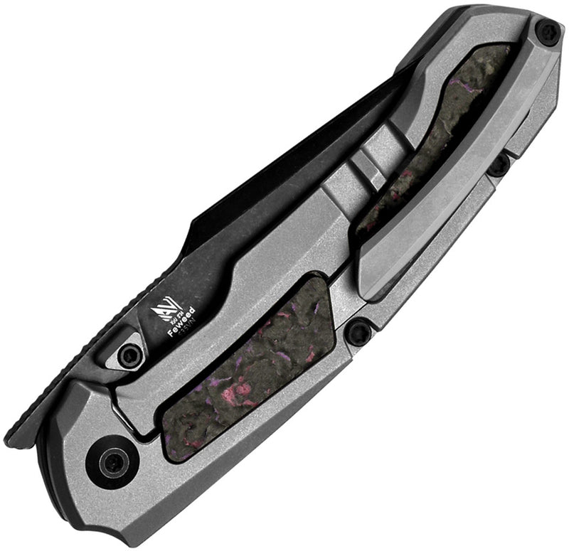Kizer Feweed Multicolored Titanium+ Fat Carbon（Purple haze） (2.98" S35VN) Folding Knife [KI3694A1] - product view 2